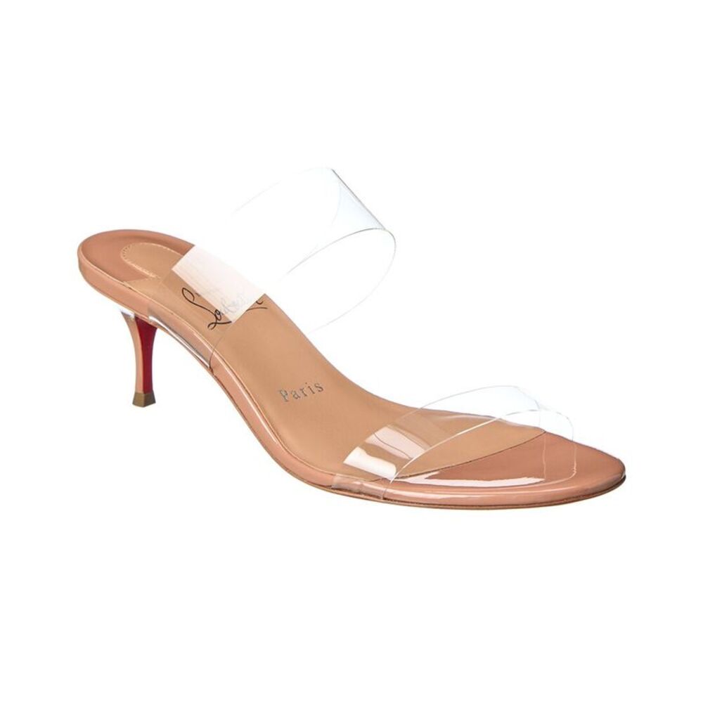 Christian Louboutin Just Nothing 55 Patent & Pvc Sandal, Beige